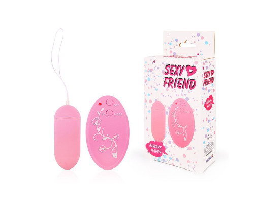 Розовое виброяйцо Sexy Friend с 10 режимами вибрации