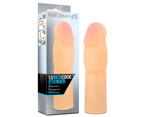 Телесная насадка-удлинитель на пенис PERFORMANCE 1.5INCH COCK XTENDER - 16 см.