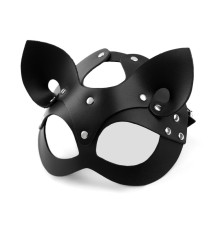 Эффектная кожаная маска кошки с ушками