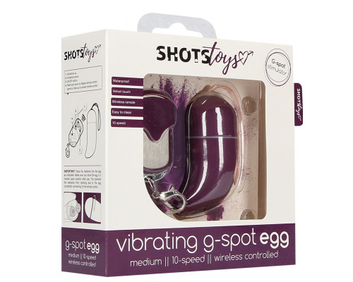 Фиолетовое виброяйцо Medium Wireless Vibrating G-Spot Egg с пультом - 7,5 см.