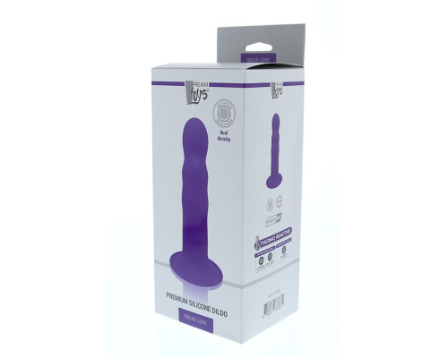 Фиолетовый фаллоимитатор-реалистик PREMIUM RIBBED DILDO - 18 см.