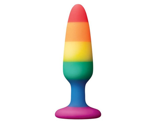 Разноцветная анальная втулка RAINBOW ANAL PLUG SMALL - 11 см.