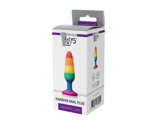 Разноцветная анальная втулка RAINBOW ANAL PLUG SMALL - 11 см.