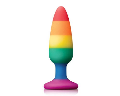 Разноцветная анальная втулка RAINBOW ANAL PLUG MEDIUM - 14 см.