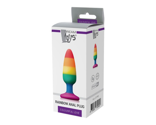 Разноцветная анальная втулка RAINBOW ANAL PLUG MEDIUM - 14 см.