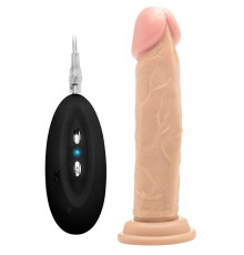 Телесный вибратор-реалистик Vibrating Realistic Cock 8  - 20 см.