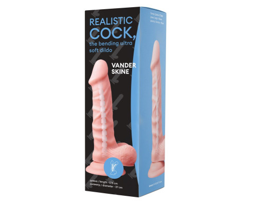 Телесный фаллоимитатор Vander Realistic Cock Bending Ultra Soft Dildo 6.7 - 17,5 см.