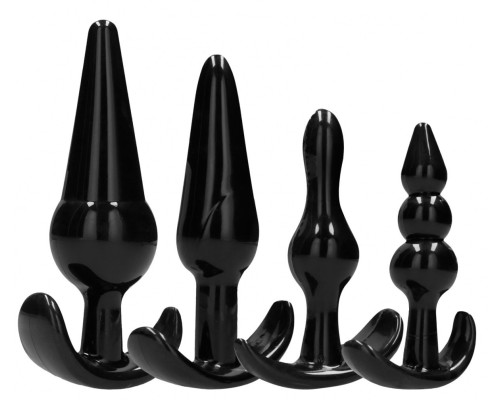 Набор из 4 черных анальных пробок N80 4-Piece Butt Plug Set