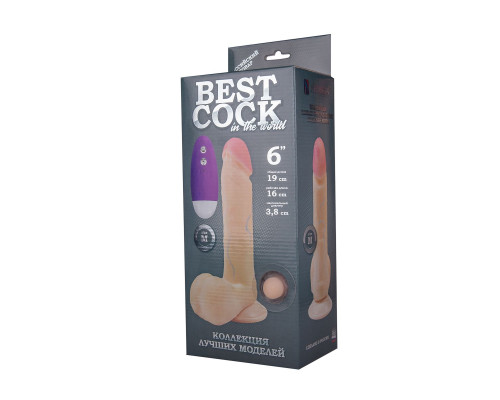 Телесный вибромассажёр-реалистик BEST COCK 6  - 19 см.