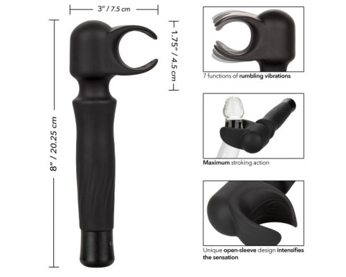 Черный вибромастурбатор Masturwand Vibrating Stroker