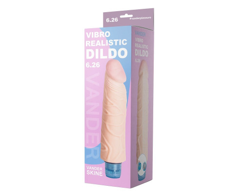 Телесный вибромассажёр Vibro Realistic Cock Dildo - 17,4 см.