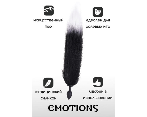 Черная анальная пробка с хвостом Emotions Furry