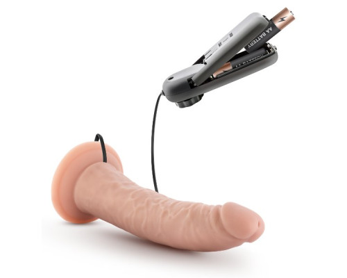 Телесный вибратор-реалистик Dr. Dave 7 Inch Vibrating Cock - 19 см.