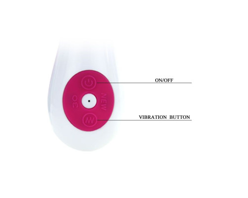 Розовый вибратор Gene с клиторальным стимулятором - 20,4 см.