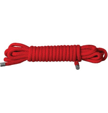 Красная нейлоновая веревка для бондажа Japanese rope - 10 м.