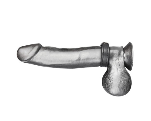 Кольцо на пенис из искусственной кожи на клепках SNAP COCK RING