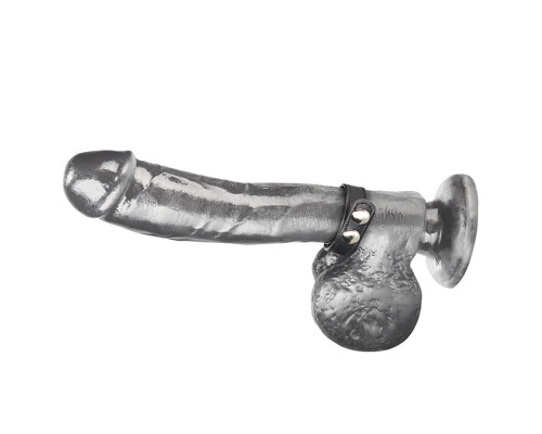 Кольцо на пенис SNAP COCK RING из искусственной кожи на клепках