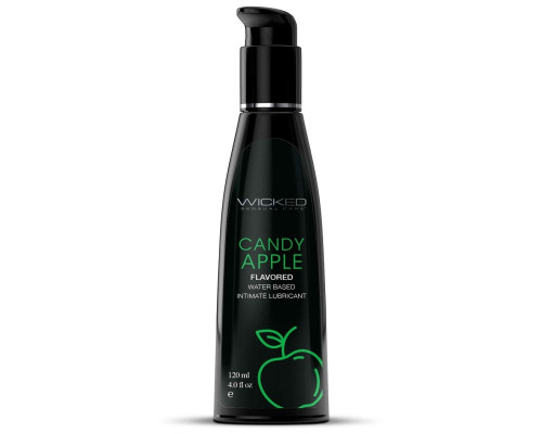 Лубрикант со вкусом сахарного яблока Wicked Aqua Candy Apple - 120 мл.