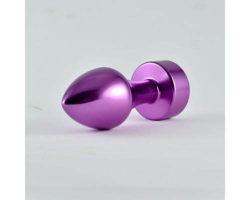 Фиолетовая алюминиевая втулка с прозрачным кристаллом - 8,1 см.