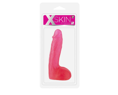 Розовый фаллоимитатор XSKIN 7 PVC DONG - 18 см.