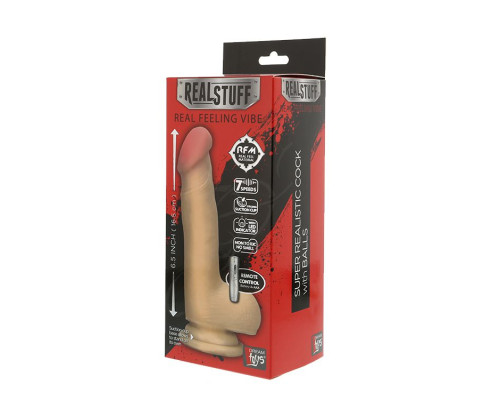 Реалистичный вибромассажёр на присоске REALSTUFF 6.5INCH VIBRATOR - 16,5 см.