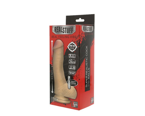 Реалистичный телесный вибромассажёр REALSTUFF 6.5INCH VIBRATOR - 16,5 см.