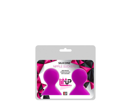 Ярко-розовые помпы для сосков LIT-UP NIPPLE SUCKERS LARGE PINK