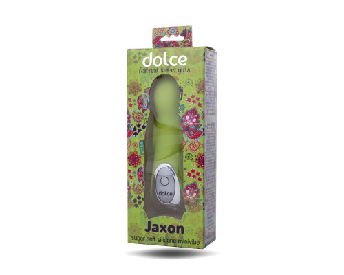 Нежно-зелёный вибратор Dolce Jaxon - 12,5 см.