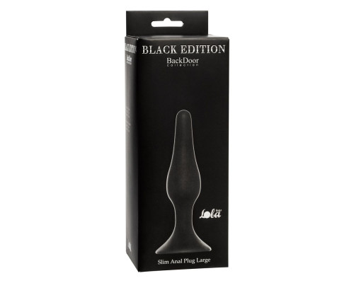 Чёрная анальная пробка Slim Anal Plug Large - 12,5 см.