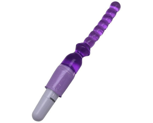 Фиолетовый гелевый анальный вибратор - 25 см.