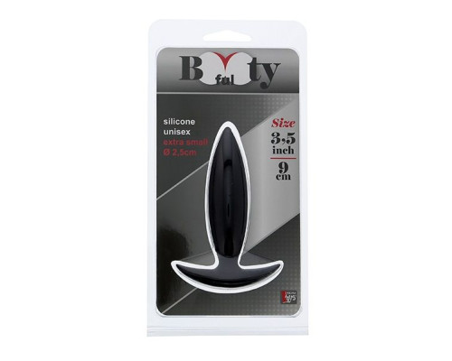 Чёрная мини-пробка для анальной стимуляции BOOTYFUL ANAL PLUG XTRA SMALL BLACK - 9 см.