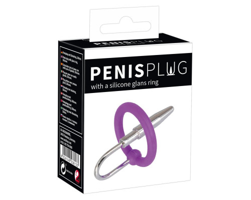 Уретральный плаг с силиконовым кольцом под головку Penis Plug