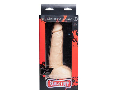 Телесный фаллоимитатор REALSTUFF REALISTIC DONG 9INCH - 23 см.