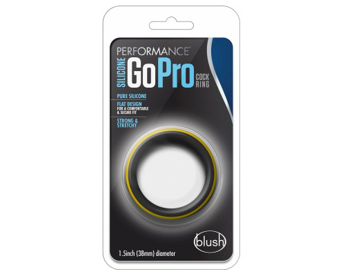 Черно-желтое силиконовое эрекционное кольцо Silicone Go Pro Cock Ring