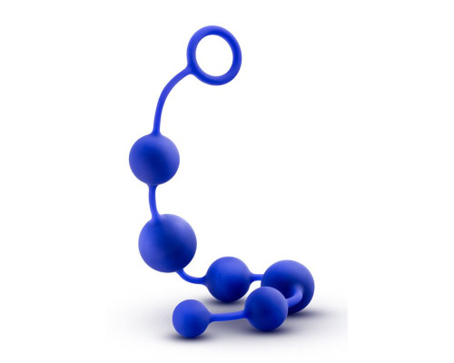 Синяя анальная цепочка 16 Inch Silicone Anal Beads - 40,6 см.