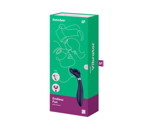 Синий вибромассажер для пар Satisfyer Endless Fun