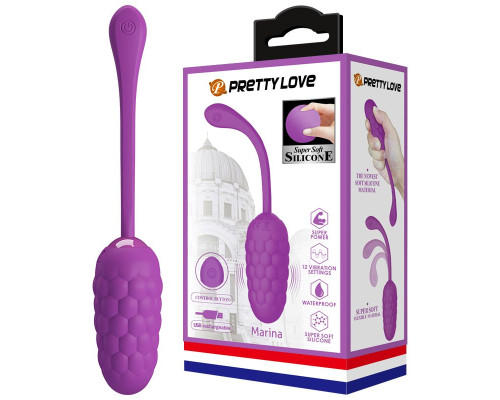 Фиолетовое перезаряжаемое виброяйцо Marina