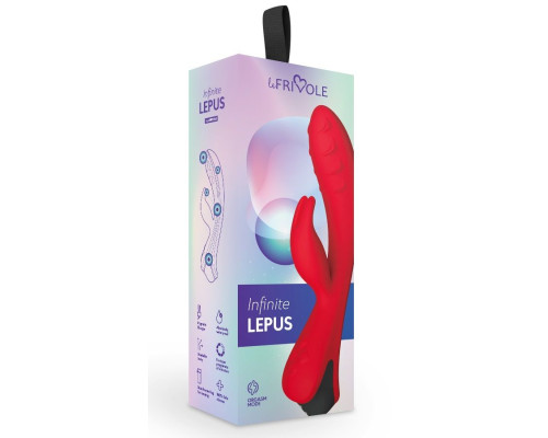 Красный вибратор-кролик Lepus с ребрышками