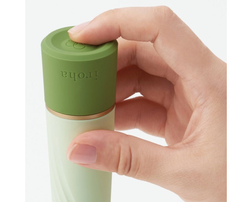 Салатовый вибратор с шаровидной мягкой головкой IROHA Rin+ Hisui - 16 см.