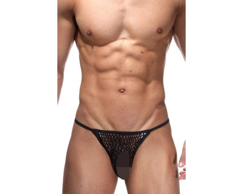 Мужские стринги из эластичной крупной сетки