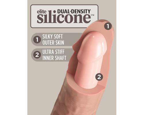 Телесный фаллоимитатор 9  Silicone Dual Density Cock - 25,4 см.