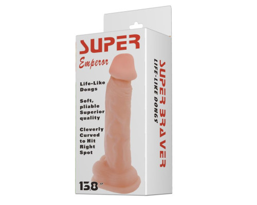 Телесный фаллоимитатор-гигант Super Emperor - 34 см.