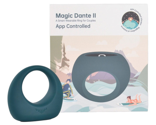 Бирюзовое эрекционное smart-кольцо Magic Motion Dante II