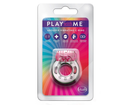 Розовое эрекционное виброкольцо Arouser Vibrating C-Ring