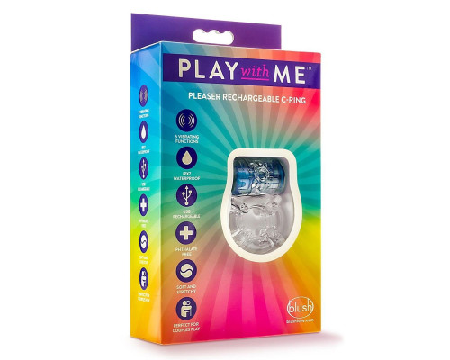 Фиолетовое эрекционное виброкольцо Pleaser Rechargeable C-Ring