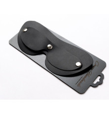 Черная кожаная маска на глаза со съемной шторкой