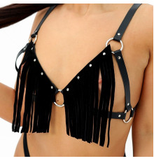 Бюстгальтер с бахромой из замши