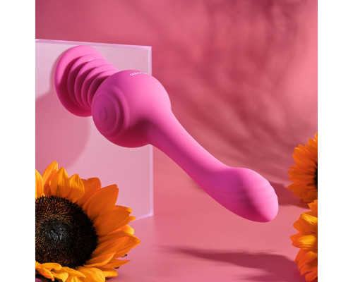 Розовый вибромассажер Gyro Vibe для зоны G - 24 см.