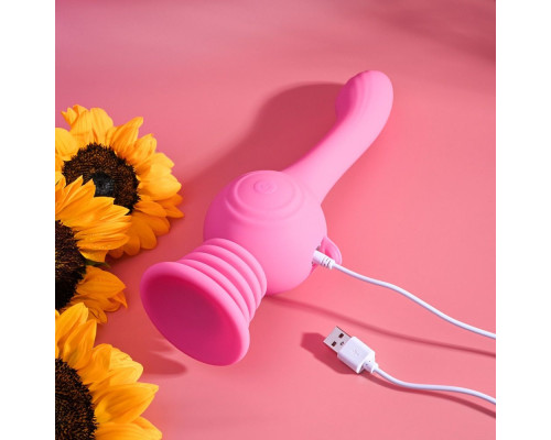 Розовый вибромассажер Gyro Vibe для зоны G - 24 см.