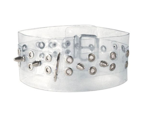 Прозрачный ошейник с шипами